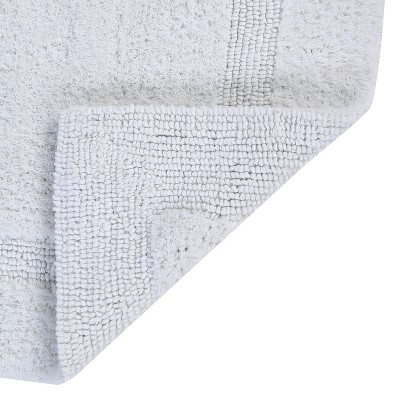 Lux White 100% Cotton Tufted Reversible Bath Rug Set