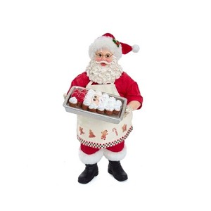 Kurt Adler Fabriche Tray Face Cake Santa Christmas Figurine, 10.5in - 1 of 4