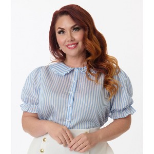 Smak Parlour Women's Plus Puff Sleeve Blouse - 1 of 4