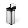 GustoWave 13-Gallon (50-Liter) Stainless Steel Trash Can Features A Step Pedal, A Removable Bucket, And A Soft-Close Lid For Home Or Office Use. - 3 of 4