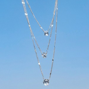 HTUTWOO 3 Tier Boho Necklaces, Dainty Rhinestones Star Layered Choker Necklaces Fashion Love Pendant, Adjustable Layering Necklaces for Women - 1 of 4