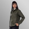 Women's Oversized Quilted Shirt Jacket - Olive - XX Large - 3 of 4