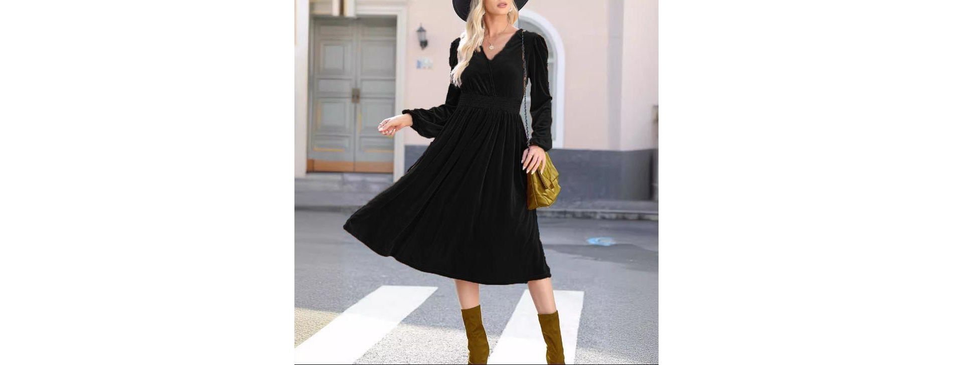 Coolmee Women's Long Sleeve V Neck Holiday Cocktail Party Wrap Waist Maxi Dress