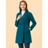INSPIRE CHIC Women's Notched Lapel Double Breasted Raglan Sleeve Winter Coat - 2 of 4