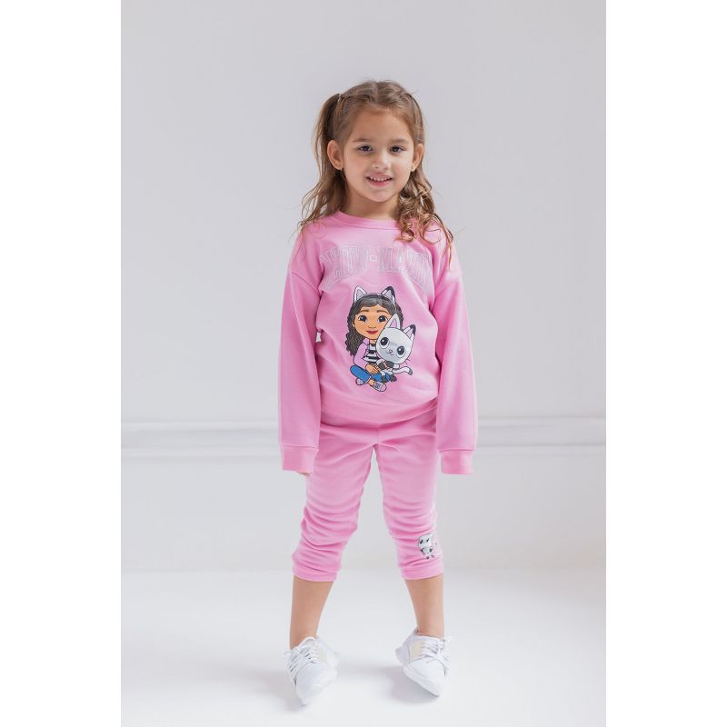 Dreamworks Gabby's Dollhouse Pandy Paws Girls Fleece Sweatshirt and Pants Set Little Kid to Big Kid, 5 of 8