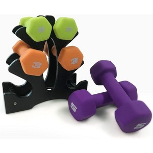 CAP Barbell Neoprene Coated Dumbbell Set, Color Coded Free Weights, Multiple Sizes & Color Options - 1 of 4