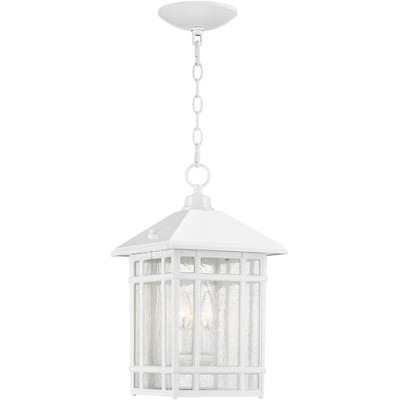 Kathy Ireland J du J Sierra Craftsman 16 1/2"H White Outdoor Hanging Light