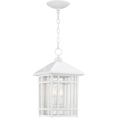 Kathy Ireland J du J Sierra Craftsman 16 1/2"H White Outdoor Hanging Light