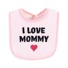 Hudson Baby Infant Girl Fiber Filled Drooler Bibs 3pk, I Love Mommy Lt. Pink, One Size - 3 of 4