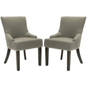 Lotus Side Chair Wood/Gray (Set of 2) - Safavieh