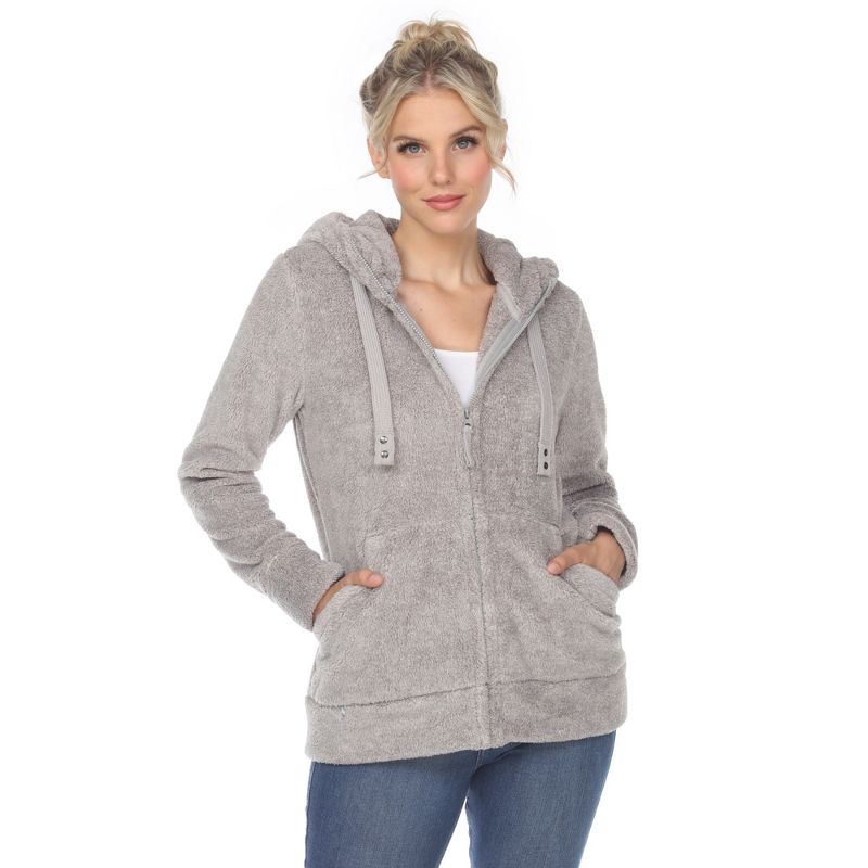 Women's Hooded High Pile Fleece Jacket - White Mark, 1 of 6