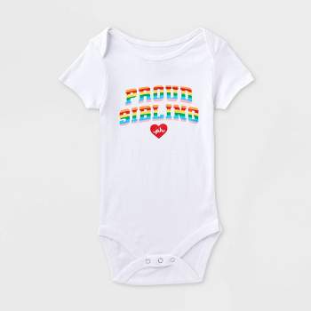 Pride Baby PH by The PHLUID Project Short Sleeve 'Proud Sibling' Bodysuit - White