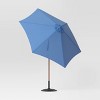 9' Round Outdoor Patio Market Umbrella with Faux Wood Pole - Threshold™ - 3 of 4