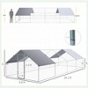 Large Chicken Coop Metal Chicken Run with Waterproof and Anti-UV Cover, Spire Shaped Walk in Fence Cage, 1.3" Tube Diameter, 9.8' x 26.2' x 6.4' - 3 of 4