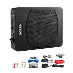 VEVOR 10" 240W Underseat Car Subwoofer, Slim Powered Car Subwoofers Under the Seat, Low Profile Audio Sub Built-in Amplifier, Black - 1 of 4