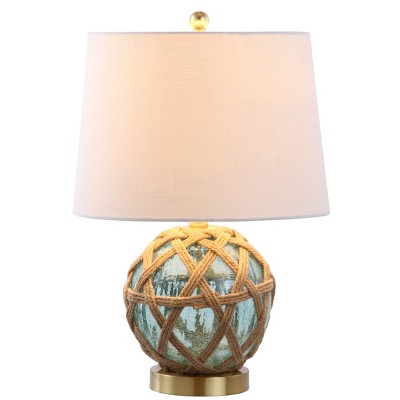 JONATHAN Y Andrews LED Glass/Rope Table Lamp