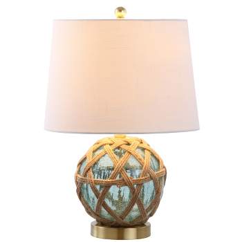 JONATHAN Y Andrews LED Glass/Rope Table Lamp