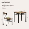 QingMoon Dining Table Set for 2, 3 Piece Wood Kitchen Table Set, Rectangular Table with 2 Chairs for Small Spaces - 4 of 4