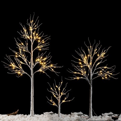 Joiedomi White Birch Tree With Led Lights 3 Pcs : Target