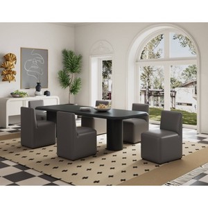 Anna Modern Square Faux Leather Dining Chair - Manhattan Comfort - 1 of 4
