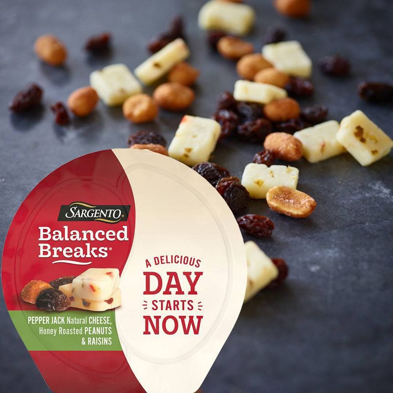 Sargento Balanced Breaks Pepper Jack Cheese, Honey Roasted Peanuts &#38; Raisins - 4.5oz/3ct, 3 of 10