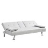 TIRAMISUBEST Modern Sofa Bed with Armrest Two Holders, PVC Upholstery, Wood Frame, Stainless Steel Legs - 4 of 4