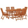 vidaXL Patio Dining Set Outdoor Extendable Table and Chair Solid Eucalyptus Wood - 3 of 4