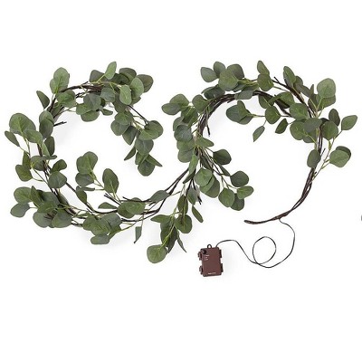 Indoor/Outdoor Battery-Operated Lighted Eucalyptus Garland