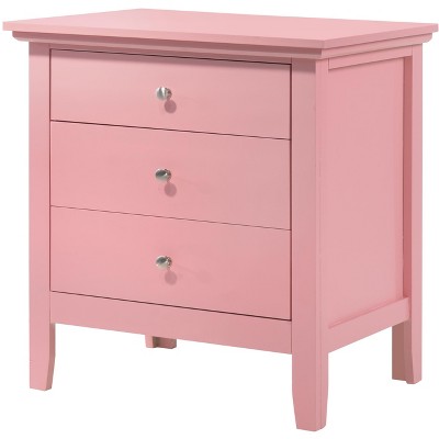 Hammond Pink 3-Drawer Solid Wood Nightstand