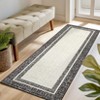 Indoor Modern Bordered Solid Color Area Rugs Ultra Soft Washable Low Pile Non Slip Carpet for Living Room Bedroom Thin Floor Mat - 4 of 4