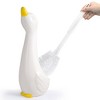 Allure Home Creations 2pc Duck Ceramic Toilet Brush Holder with Plastic Brush Cleaning Accessories Set - 2 of 4