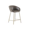 Faustina Counter Height Barstool Brown/Gold: Madison Park, Modern Metal Base, Polyurethane Leather - 3 of 4