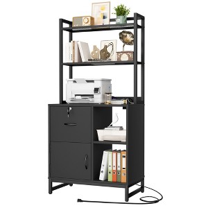 Besiost Home Office Storage Cabinet with Hutch, Filing Cabinet with Drawers - 1 of 4