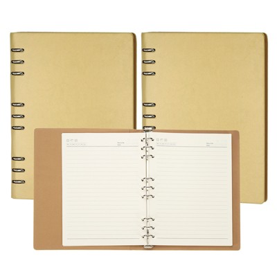 Unique Bargains Refillable PU Leather 6 Ring Hardcover Durable Notebook 2 Pcs
