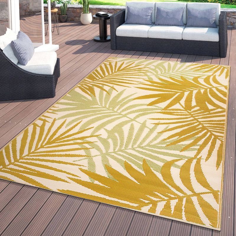 World Rug Gallery Floral Reversible Plastic Indoor and Outdoor Rugs, 3 of 18