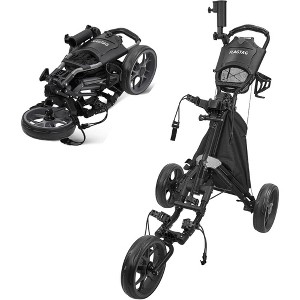 Probe Hues Foldable 3-Wheel Golf Push Cart with Brake, Storage, Holders - 1 of 3