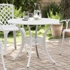 vidaXL Garden Table White Cast Aluminum Medium Durable Garden Table - 2 of 4