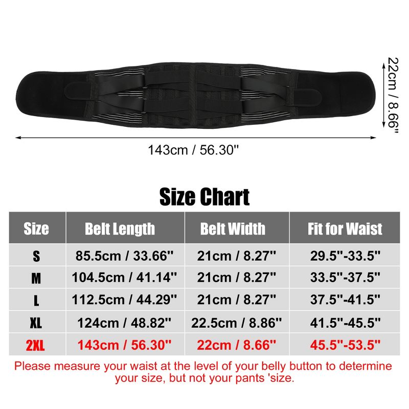 Unique Bargains Back Brace for Lower Back Pain Women Men Breathable Lumbar Support Belt for Ease Herniated Disc Scoliosis, 4 of 7