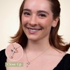 GILDED 1/4 cttw Twist Cross Pendant Necklace in 10KT Yellow Gold or 14KT Yellow Gold Plated over Sterling Silver, Natural Round-Cut Diamond, 18" Chain - 2 of 4