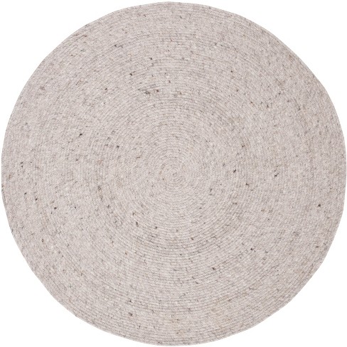 Safavieh Braided Collection BRD901A Hand-Woven Wool and Cotton Area Rug, 5'  Round, Ivory : : Home