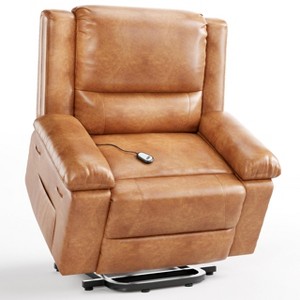Recliner Chair with Heat and Massage, Oversized Electric Recliner for Elderly & Mobility Impaired, Adjustable PU Leather Lift Chair for Seniors - 1 of 4