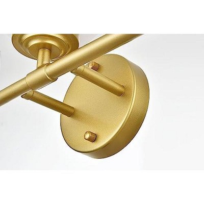 Brass and Frosted Glass 3-Light Dimmable Bath Sconce