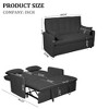 Modern 61" Large-Size Fabric Sofa Bed with Adjustable Backrest, Storage Pockets, Reinforced Iron Frame, Ideal for Bedroom, Apartment, Dorm - 4 of 4
