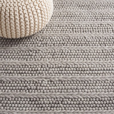 Gray Flat Woven Handmade Wool Square Rug 6' x 6'