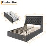 Bed Frame with 4 Storage Drawers, Bed Frame with Wing Back Headboard, Charging Station, Diamond Cluster Design, No Spring Box, - 2 of 4