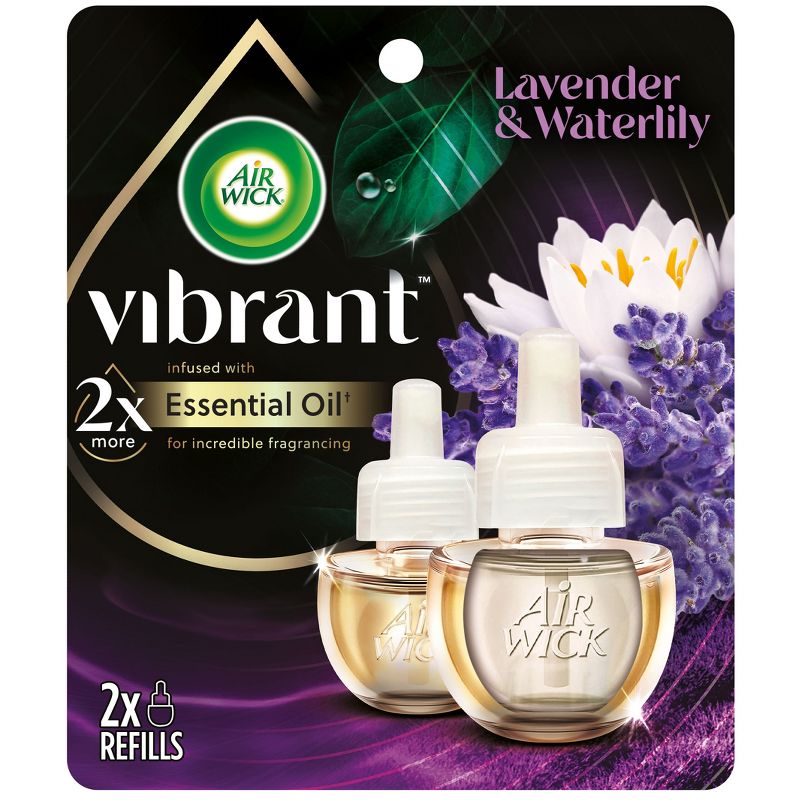Air Wick Vibrant Scented Oil Air Freshener Refill - Lavender &#38; Waterlily - 1.34 fl oz/2pk, 1 of 10