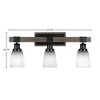 Toltec Lighting Tacoma 3 - Light Vanity in  Black/Painted Wood with 4.5" Square White Muslin Shade - 2 of 2