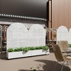 Lirago Metal Planter Box privacy screen Garden Bed with Trellis and Wheels - 4 of 4