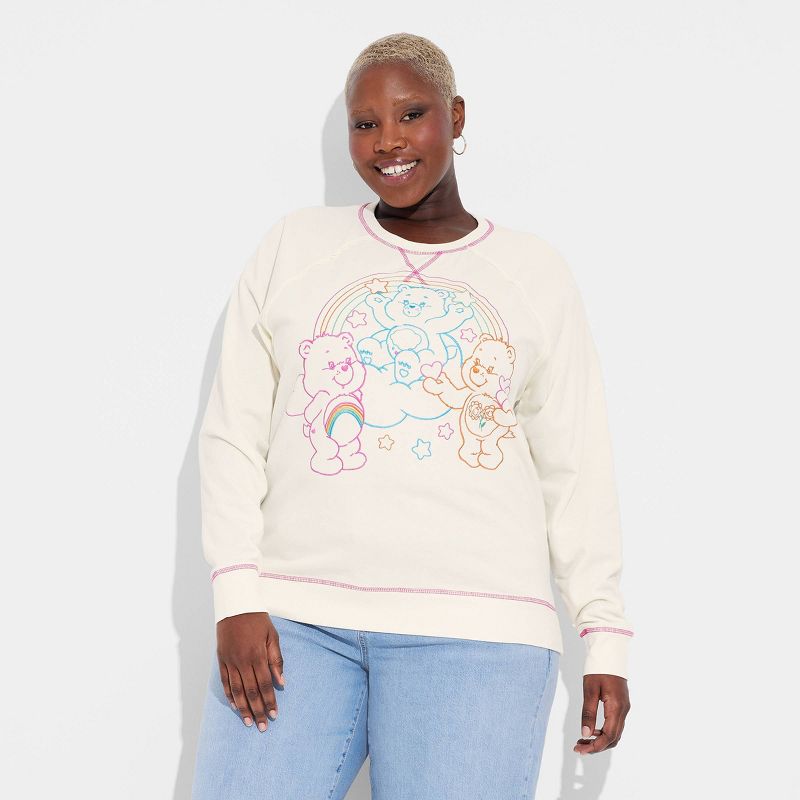 Women's Care Bears Graphic Sweatshirt - Off-White, 1 of 6