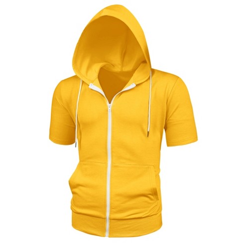 Short sleeve hoodie with zipper hot sale